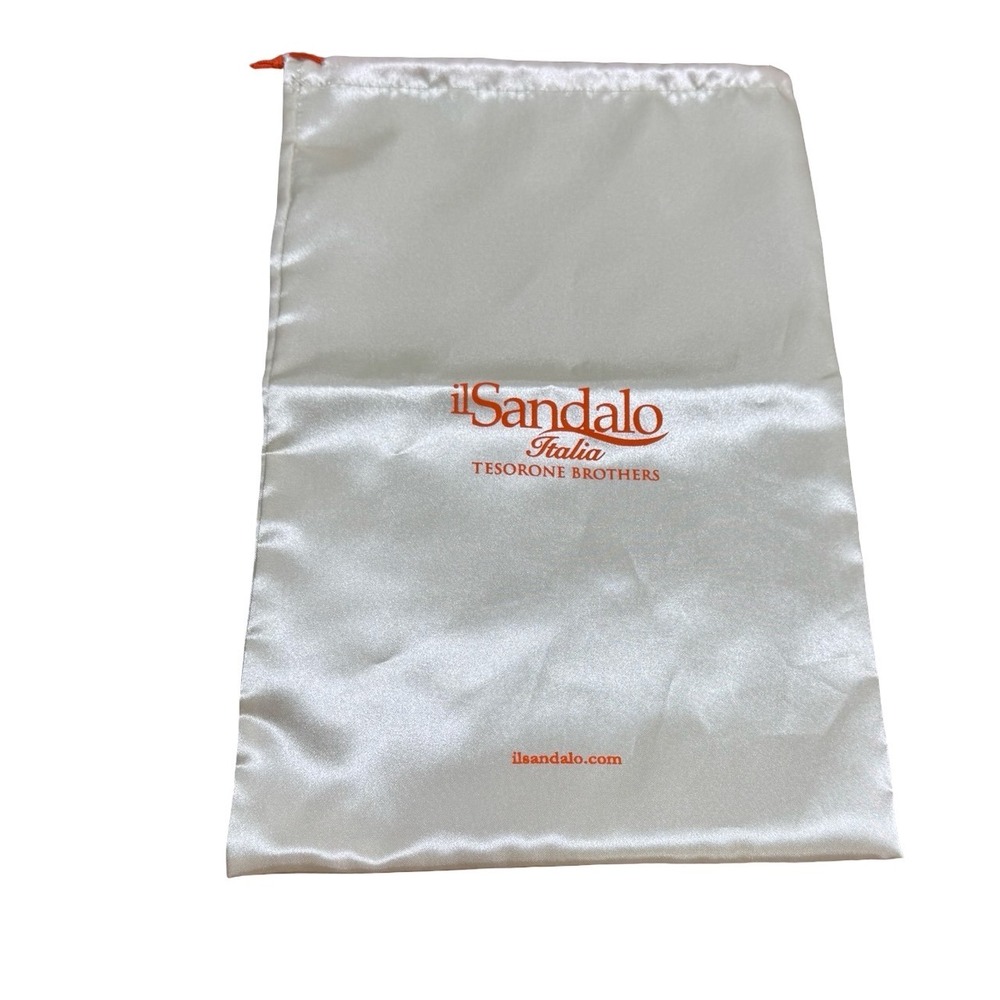 Il Sandalo Italia Tesorone Brothers Satin Dust Bag White Drawstring Pouch